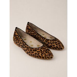 Boden Leopard Cowhide Flats Point Toe Flexi Sole 38 US 7.5 8